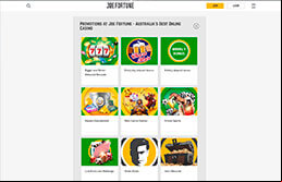 Promotions available at Joe Fortune