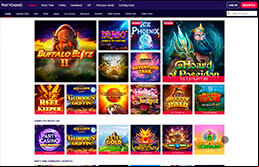 Casino game selection at Party Casino
